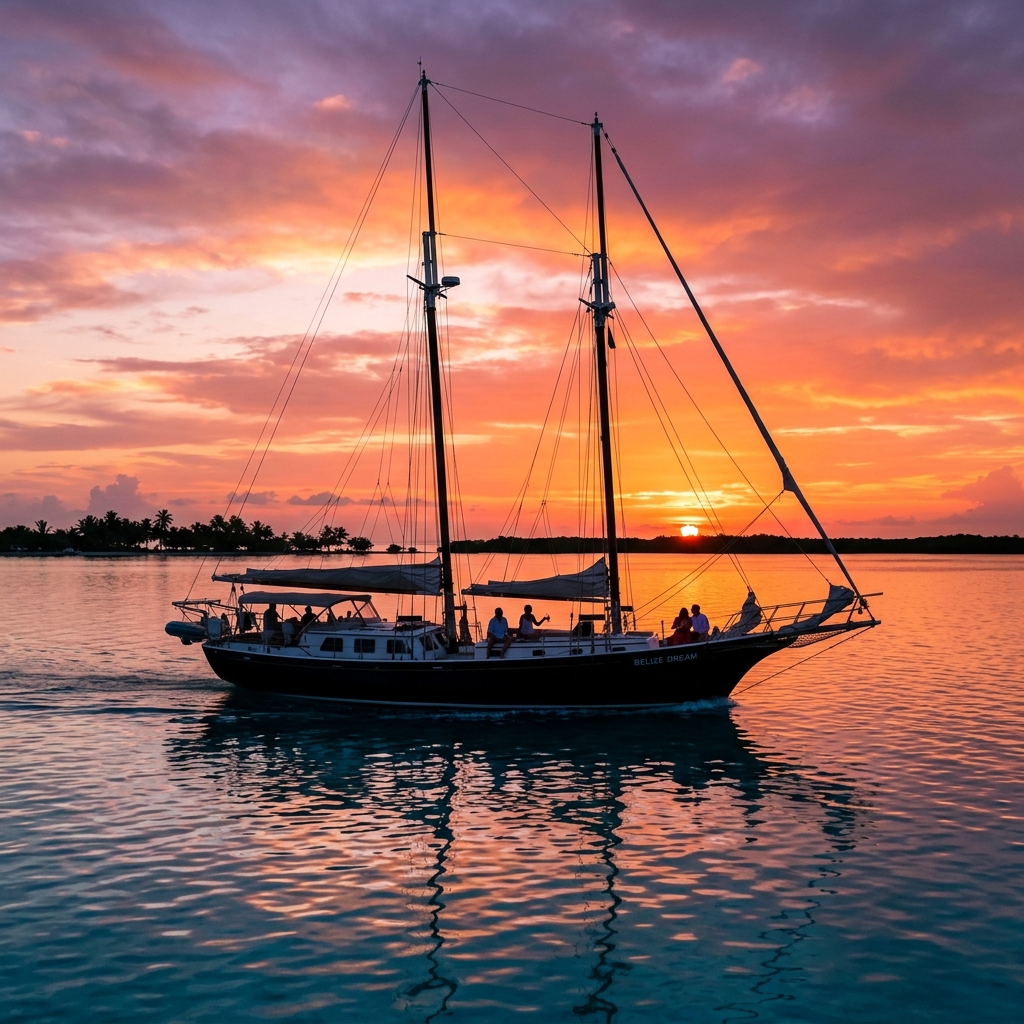 Sunset over Caye Caulker